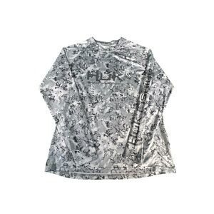 Huk Performance Fishing Shirt Men’s M Long Sleeve Gray Camo UPF Sun Protection